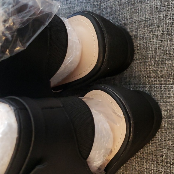 Syktkmx Black Open Toe Slouchy Backless Side Zipper Sandal Boots in Black SZ 9 - Picture 6 of 14